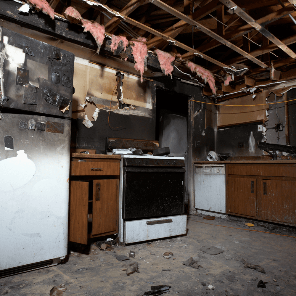 Fire in Kitchen, fire restoration cleveland (All Dry) service the area